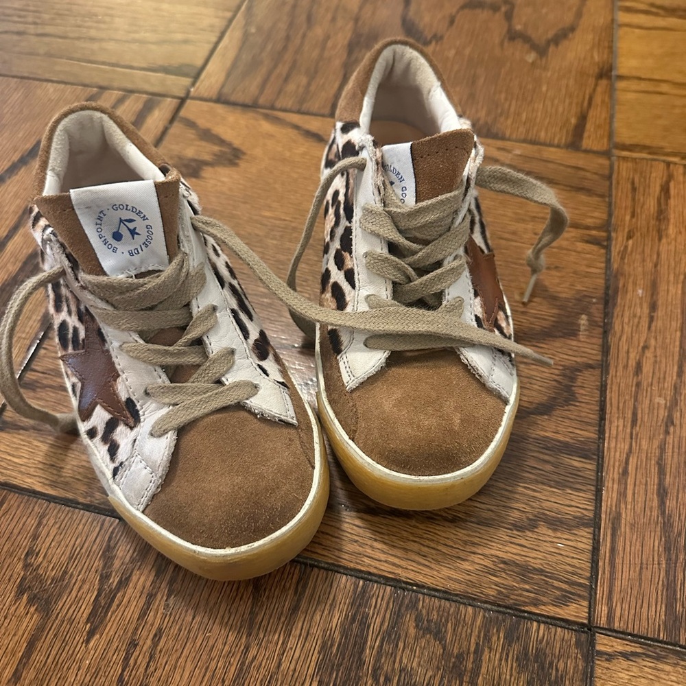Golden Goose Kids Leopard Print Sneakers Size 27 (10)